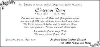 Traueranzeige von Christian Dorn von Ansbach