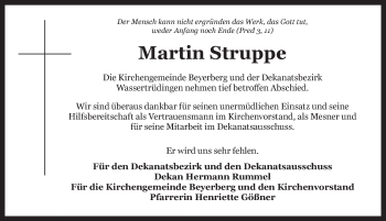 Traueranzeige von Martin Struppe von Dinkelsbühl/ Feuchtwangen