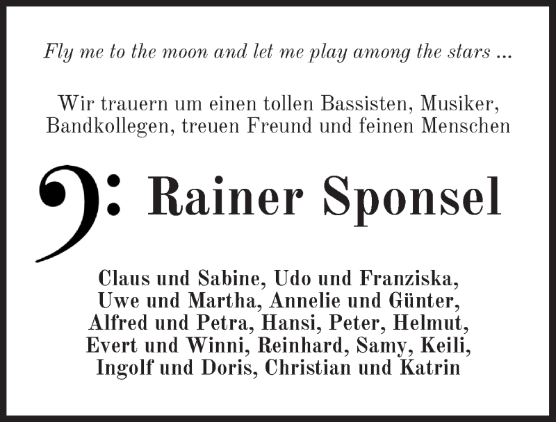  Traueranzeige für Rainer Sponsel vom 13.05.2021 aus Ansbach