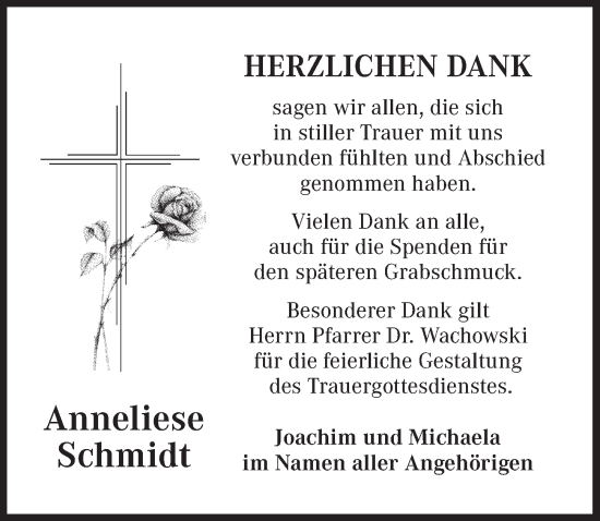 Traueranzeigen Von Anneliese Schmidt Trauer Flz De