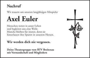 Traueranzeige von Axel Euler von Dinkelsbuhl/ Feuchtwangen