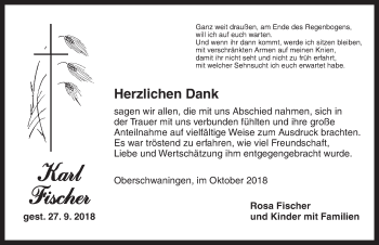 Traueranzeige von Karl Fischer von Dinkelsbühl/ Feuchtwangen