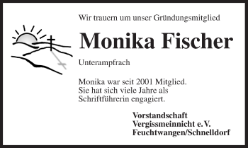 Traueranzeige von Monika Fischer von Dinkelsbuhl/ Feuchtwangen