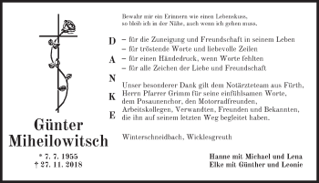 Traueranzeige von Günter Miheilowitsch von Ansbach