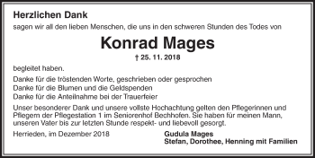 Traueranzeige von Konrad Mages von Dinkelsbuhl/ Feuchtwangen