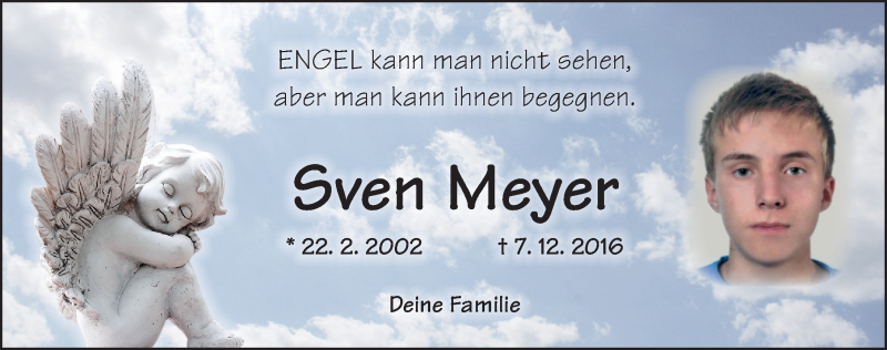  Traueranzeige für Sven Meyer vom 07.12.2018 aus Ansbach