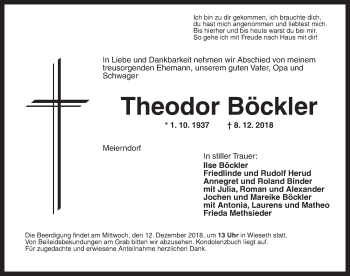 Traueranzeige von Theodor Böckler von Dinkelsbühl/ Feuchtwangen