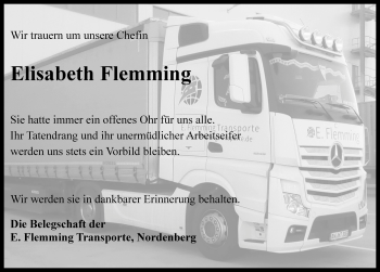 Traueranzeige von Elisabeth Flemming von Rothenburg