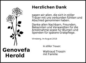 Traueranzeige von Genovefa Herold von Ansbach