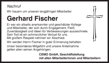 Traueranzeige von Gerhard Fischer von Dinkelsbühl/ Feuchtwangen