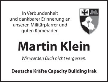 Traueranzeige von Martin Klein von Dinkelsbuhl/ Feuchtwangen