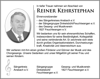 Traueranzeige von Reiner Kehrstephan von Gesamtausgabe