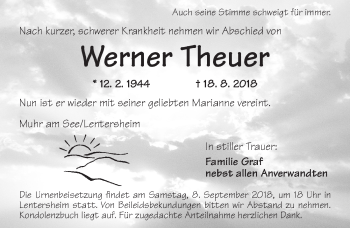 Traueranzeige von Werner Theuer von Dinkelsbühl/ Feuchtwangen