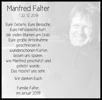 Traueranzeige von Manfred Falter von Neustadt/ Scheinfeld/ Uffenheim