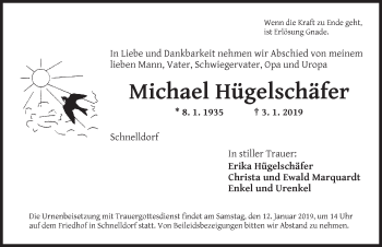 Traueranzeige von Michael Hügelschäfer von Dinkelsbuhl/ Feuchtwangen