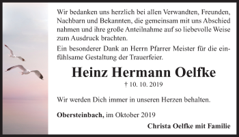 Traueranzeige von Heinz Hermann Oelfke von Neustadt/ Scheinfeld/ Uffenheim