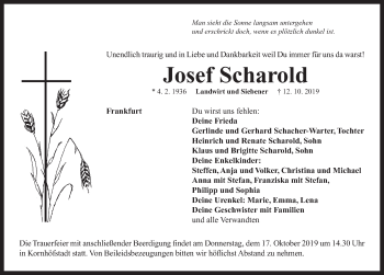 Traueranzeige von Josef Scharold von Neustadt/ Scheinfeld/ Uffenheim