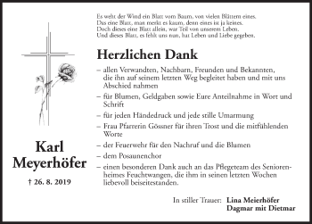 Traueranzeige von Karl Meierhöfer von Dinkelsbühl/ Feuchtwangen