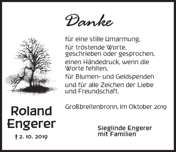 Traueranzeige von Roland Engerer von Ansbach