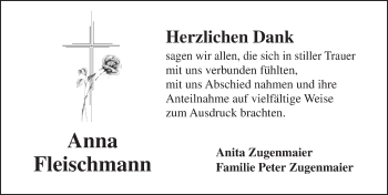 Traueranzeige von Anna Fleischmann von Dinkelsbühl/ Feuchtwangen