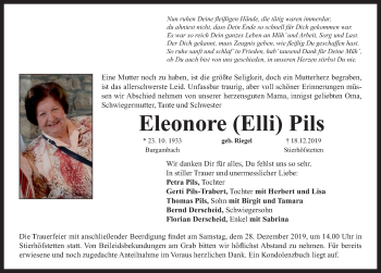 Traueranzeige von Eleonore Pils von Neustadt/ Scheinfeld/ Uffenheim