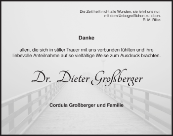 Traueranzeige von Dieter Großberger von Ansbach