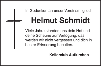 Traueranzeige von Helmut Schmidt von Dinkelsbühl/ Feuchtwangen