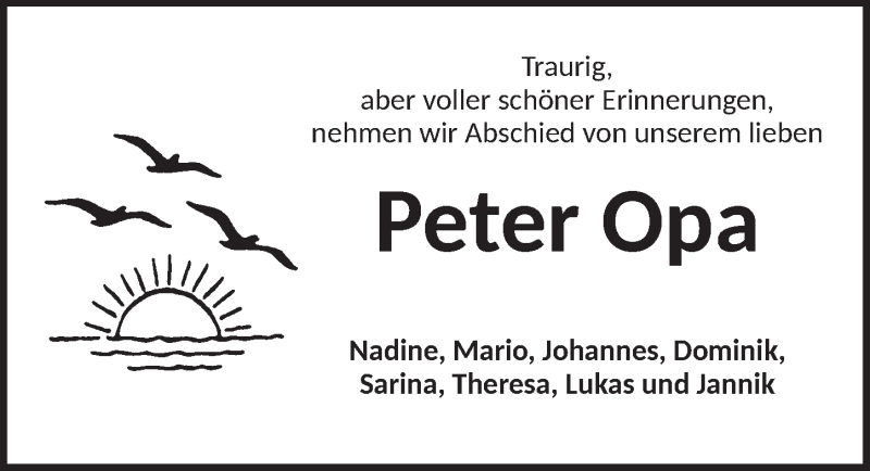  Traueranzeige für Peter  vom 09.02.2019 aus Dinkelsbühl/ Feuchtwangen