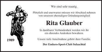 Traueranzeige von Rita Glauber von Dinkelsbühl/ Feuchtwangen