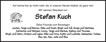 Traueranzeige von Stefan Kuch von Ansbach