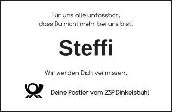 Traueranzeige von Stephanie Friedl von Dinkelsbühl/ Feuchtwangen