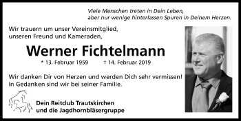 Traueranzeige von Werner Fichtelmann von Neustadt/ Scheinfeld/ Uffenheim