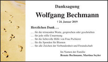 Traueranzeige von Wolfgang Bechmann von Rothenburg