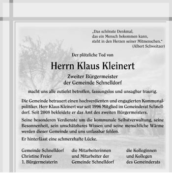 Traueranzeige von Klaus Kleinert von Gesamtausgabe