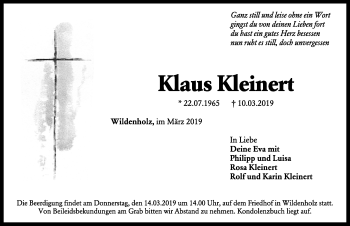 Traueranzeige von Klaus Kleinert von Dinkelsbühl/ Feuchtwangen