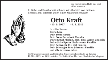 Traueranzeige von Otto Kraft von Dinkelsbühl/ Feuchtwangen