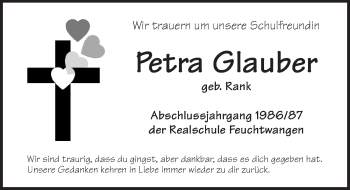 Traueranzeige von Petra Glauber von Dinkelsbühl/ Feuchtwangen