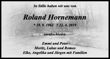 Traueranzeige von Roland Hornemann von Ansbach