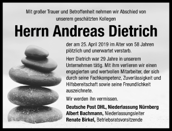 Traueranzeige von Andreas Dietrich von Neustadt/ Scheinfeld/ Uffenheim