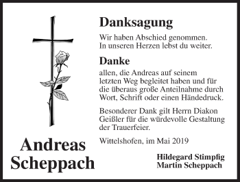 Traueranzeige von Andreas Scheppach von Dinkelsbühl/ Feuchtwangen