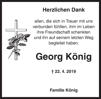 Traueranzeige von Georg König von Ansbach