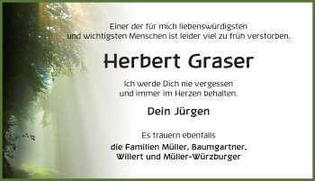 Traueranzeige von Herbert Graser von Dinkelsbühl/ Feuchtwangen