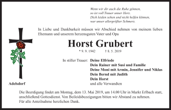 Traueranzeige von Horst Grubert von Neustadt/ Scheinfeld/ Uffenheim