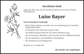 Traueranzeige von Luise Bayer von Dinkelsbühl/ Feuchtwangen