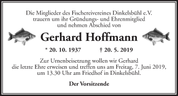 Traueranzeige von Gerhard Hoffmann von Dinkelsbühl/ Feuchtwangen