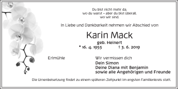 Traueranzeige von Karin Mack von Dinkelsbühl/ Feuchtwangen