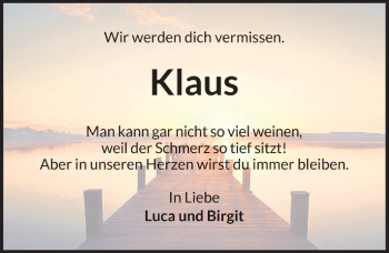 Traueranzeige von Klaus Hahn von Rothenburg