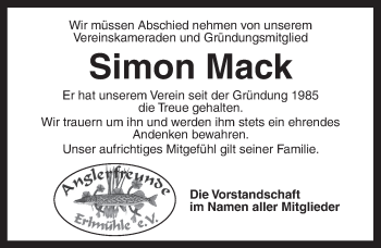 Traueranzeige von Simon Mack von Dinkelsbühl/ Feuchtwangen