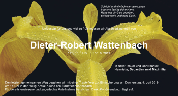 Traueranzeige von Dieter-Robert Wattenbach von Ansbach