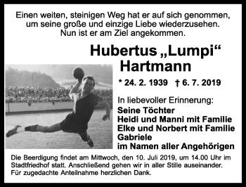 Traueranzeige von Hubertus Hartmann von Ansbach